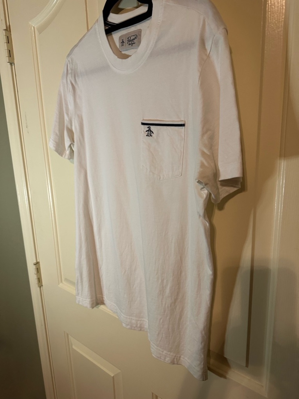 Original Penguin Dark Navy Pocket Tee with White Trim & White Tee with Blue Trim - Picture 9 of 9
